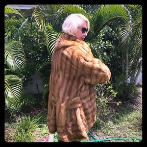 Used FENDI red sable fur coat.